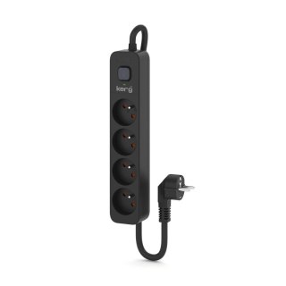KERG Urządzenie zasilające zabezpieczające KERG z wyłącznikiem 4 gniazda czarne 5m 16A H05VV-F 3x1,5mm2