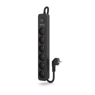KERG Urządzenie zasilające zabezpieczające KERG z wyłącznikiem 6 gniazd czarne 3m 16A H05VV-F 3x1,5mm2