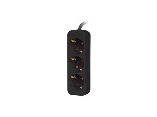 LANBERG Listwa przedłużacz Lanberg 1,5m czarna 3x 230V Schuko, kabel wykonany z pełnej miedzi