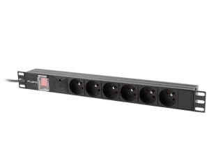LANBERG Listwa zasilająca Lanberg RACK PDU 19" 1U 10A 6x PL 2m czarna
