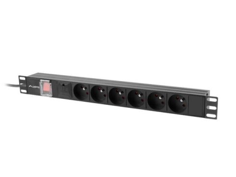 LANBERG Listwa zasilająca Lanberg RACK PDU 19" 1U 10A 6x PL 2m czarna