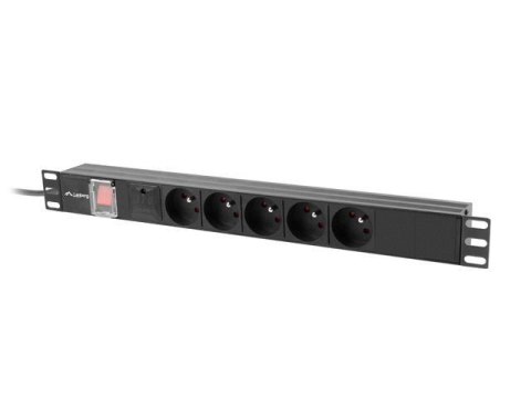 LANBERG Listwa zasilająca Lanberg Rack PDU 19" 1U 16A 5x 230V PL 2M Czarna