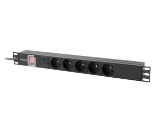 LANBERG Listwa zasilająca Rack PDU 19" Lanberg 1U 10A 5x 230V PL 2m C14 Czarna