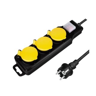 LogiLink Listwa zasilająca LogiLink LPS253 3 gniazda ON/OFF 1,5m, zewnętrzna, IP44
