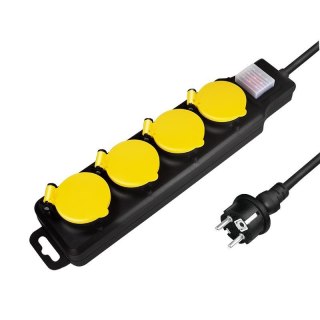 LogiLink Listwa zasilająca LogiLink LPS254 4 gniazda ON/OFF 1,5m, zewnętrzna, IP44
