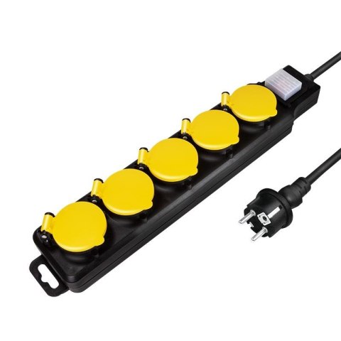 LogiLink Listwa zasilająca LogiLink LPS255 5 gniazda ON/OFF 1,5m, zewnętrzna, IP44