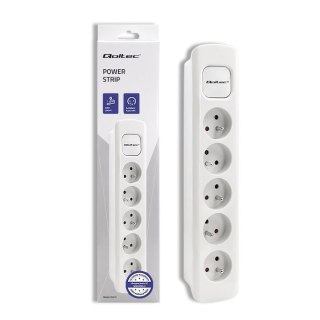 Qoltec Listwa zasilająca Qoltec 5 gniazd | 1.8m | Biała