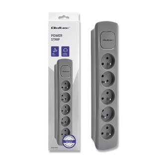 Qoltec Listwa zasilająca Qoltec 5 gniazd | 1.8m | Szara