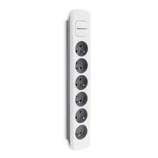 Qoltec Listwa zasilająca Qoltec 6 gniazd | 1.8m | Szara