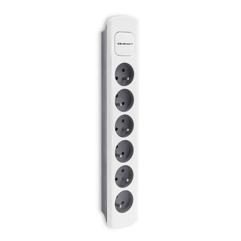 Qoltec Listwa zasilająca Qoltec 6 gniazd | 1.8m | Szara