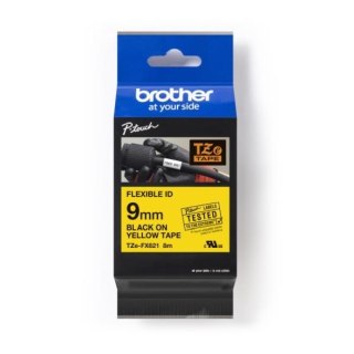 Brother Taśma Brother P-Touch TZe-FX621 9mm x 8m (TZEFX621) - żółta, czarny nadruk