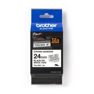 Brother Taśma Brother P-Touch TZe-S251 24mm x 8m (TZES251) - biała, czarny nadruk