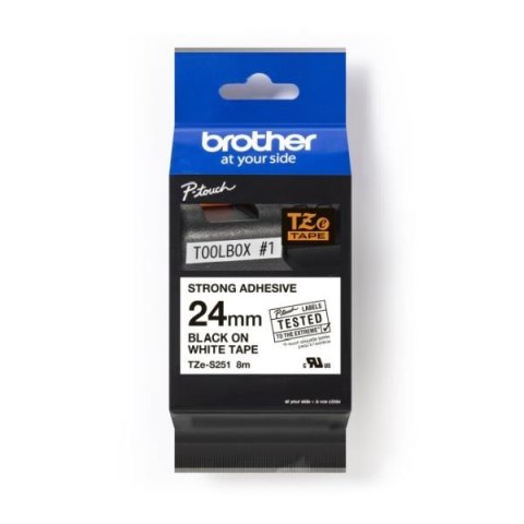 Brother Taśma Brother P-Touch TZe-S251 24mm x 8m (TZES251) - biała, czarny nadruk