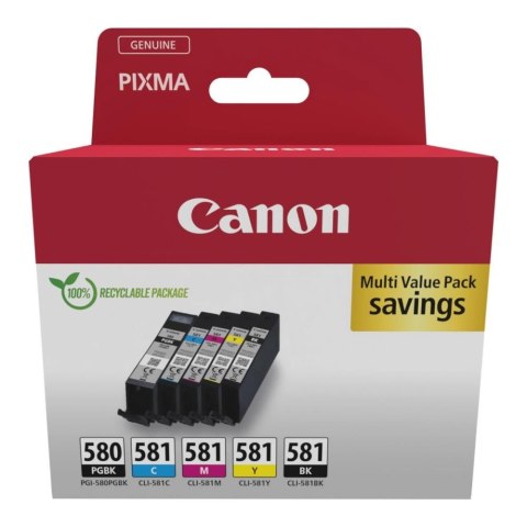 Canon Zestaw tuszy Canon PGI-580BK 11,2ml/CLI-581 BK/C/M/Y 5,6 ml (2078C007)