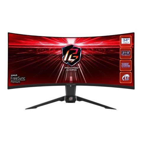 ASRock Monitor ASRock 34" Curved Phantom Gaming Monitor PG34WQ15R2B 2xHDMI DP WiFi głośniki 2x2W