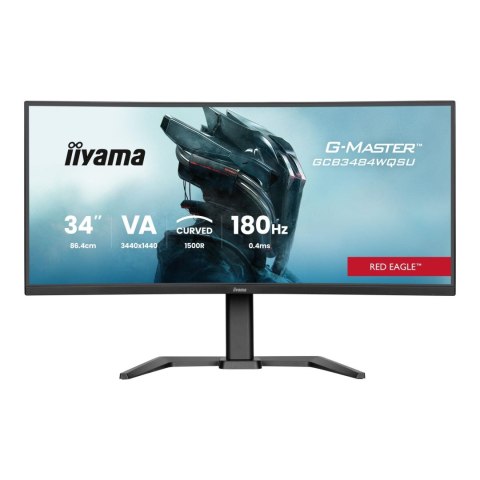 IIYAMA Monitor iiyama 34" G-Master GCB3484WQSU-B1 Red Eagle VA UWQHD 180Hz 2xHDMI DP HUB głośniki