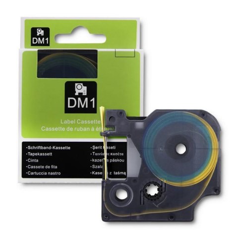 Qoltec Rurka termokurczliwa Qoltec do drukarek DYMO D1 / DM1 | 12mm*1.5m | Żółta | Czarny nadruk