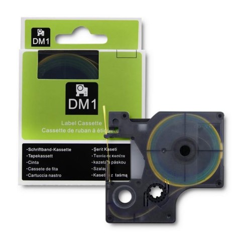 Qoltec Rurka termokurczliwa Qoltec do drukarek DYMO D1 / DM1 | 9mm*1.5m | Żółta | Czarny nadruk