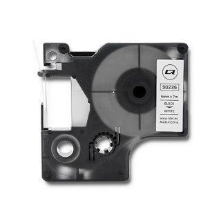 Qoltec Taśma Qoltec do DYMO D1 43613 | 6mm x 7m | Biała/Czarny nadruk