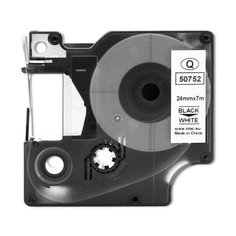 Qoltec Taśma Qoltec do DYMO D1 53713, 53718 | 24mm x 7m | Biała / Czarny nadruk
