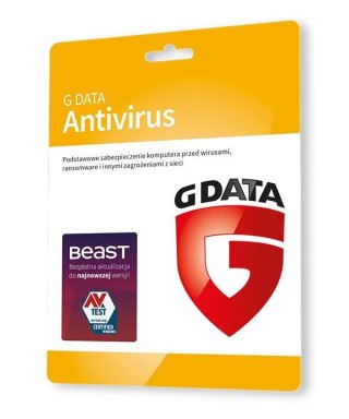 G Data Oprogramowanie G DATA Antivirus 2PC 1rok karta-klucz