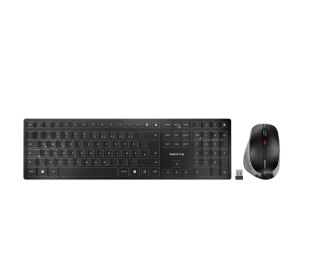 Cherry CHERRY DW 9500 SLIM klawiatura Dołączona myszka Uniwersalne RF Wireless + Bluetooth QWERTZ Niemiecki Czarny, Szary