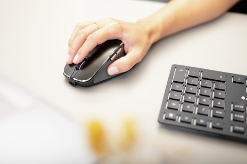 Cherry CHERRY DW 9500 SLIM klawiatura Dołączona myszka Uniwersalne RF Wireless + Bluetooth QWERTZ Niemiecki Czarny, Szary