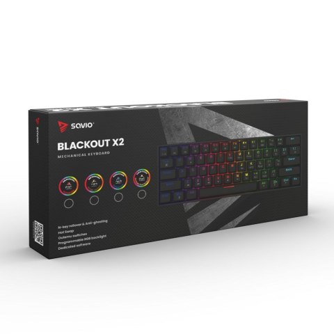 SAVIO SAVIO KLAWIATURA MECHANICZNA BLACKOUT X2 OUTEMU RED HOT SWAP