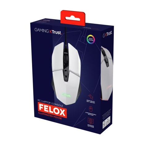 Trust Mysz gamingowa TRUST GXT109P Felox Biała