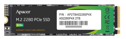 Apacer Dysk SSD Apacer AS2280P4X 2TB M.2 2280 PCIe NVMe Gen3 x4 (2100/1700 MB/s)