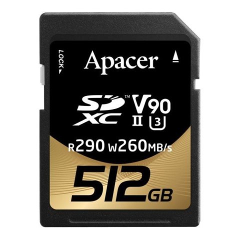 Apacer Karta pamięci SDXC Apacer 512GB (290/260 MB/s) Class 10 UHS-II U3 V30