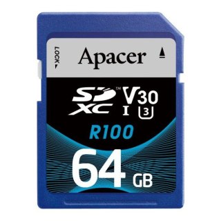 Apacer Karta pamięci SDXC Apacer R100 64GB (100/80 MB/s) Class 10 UHS-I U3 V30
