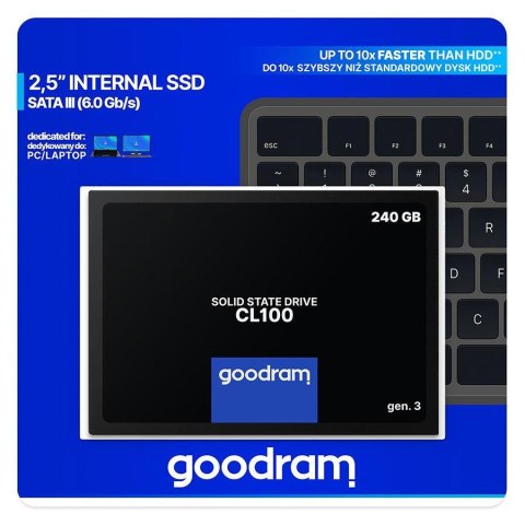 Goodram Dysk SSD GOODRAM CL100 240GB SATA III 2,5" GEN.3 (520/400 MB/s) 7mm