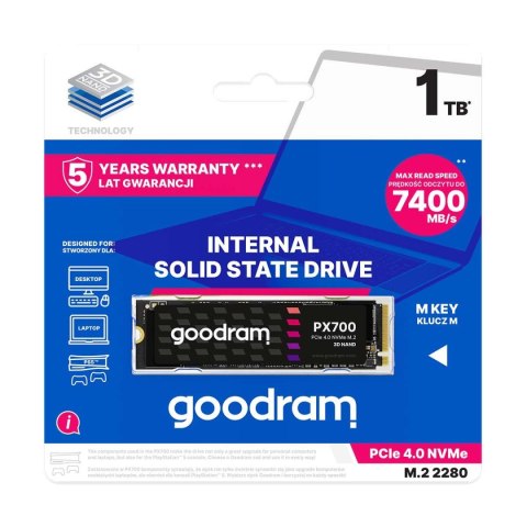 Goodram Dysk SSD GOODRAM PX700 1TB M.2 2280 PCIe NVMe (7400/6500 MB/s) RETAIL