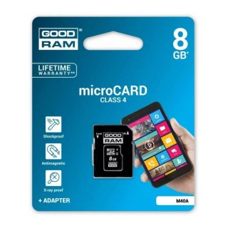 Goodram Karta pamięci MicroSDHC GOODRAM 8GB Class4 + Adapter