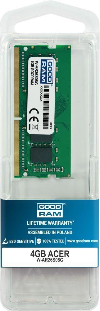 Goodram Pamięć SODIMM DDR4 GOODRAM 8GB 2666MHz ded. do ACER (W-AR26S08G)