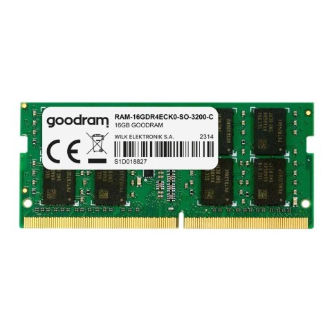 Goodram Pamięć serwerowa GOODRAM 16GB (1x16GB) 3200MHz DDR4 ECC SODIMM QNAP Compatible