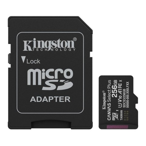 Kingston Karta pamięci Kingston microSD Canvas Select Plus 256GB Class 10 UHS-I U3 V30 A1 + adapter