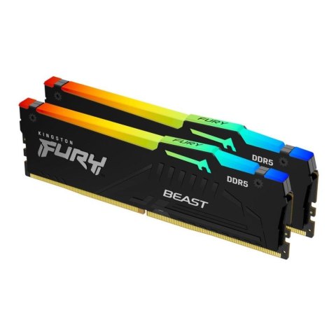Kingston Pamięć DDR5 Kingston FURY Beast RGB 64GB (2x32GB) 5600MHz CL36 1,25V Black EXPO