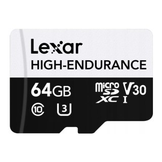 Lexar Karta pamięci Lexar microSDXC High-Endurance 64GB V30 UHS-I U3 A1 100/35MB/s