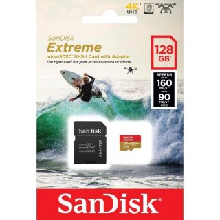 Sandisk Karta pamięci MicroSDXC SanDisk EXTREME 128GB 160/90 MB/s A2 C10 V30 UHS-I U3 ActionCam