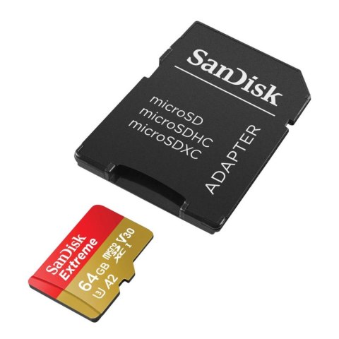 Sandisk Karta pamięci MicroSDXC SanDisk EXTREME 64GB 170/80 MB/s A2 C10 V30 UHS-I U3