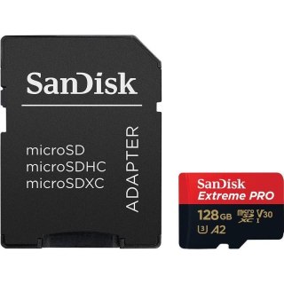 Sandisk Karta pamięci MicroSDXC SanDisk EXTREME PRO 128GB 170/90 MB/s A2 C10 V30 UHS-I U3