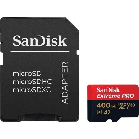 Sandisk Karta pamięci MicroSDXC SanDisk EXTREME PRO 400GB 170/90 MB/s A2 C10 V30 UHS-I U3
