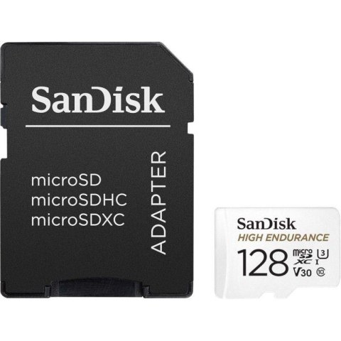Sandisk Karta pamięci MicroSDXC SanDisk High Endurance 128GB 100/40 MB/s A1 Class 10 V30 UHS-I U3 + adapter