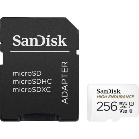 Sandisk Karta pamięci MicroSDXC SanDisk High Endurance 256GB 100/40 MB/s A1 Class 10 V30 UHS-I U3 + adapter