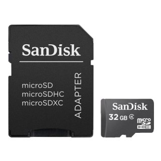 Sandisk Karta pamięci MicroSDHC SanDisk 32GB Class 4 + adapter