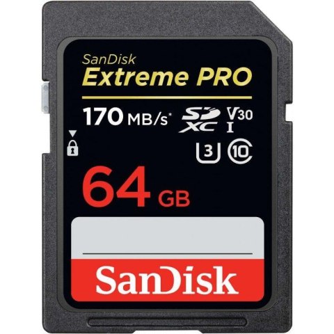 Sandisk Karta pamięci SDXC SanDisk EXTREME PRO 64GB 170/90 MB/s V30 UHS-I U3