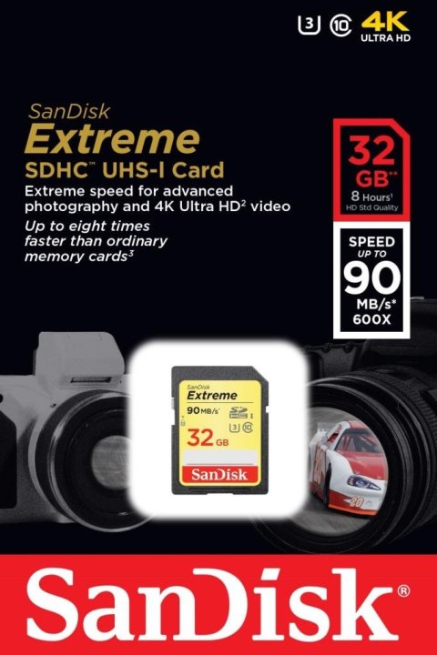 Sandisk Karta pamięci SDHC SanDisk Extreme 32GB 90MB/s Class 10 UHS-I U3