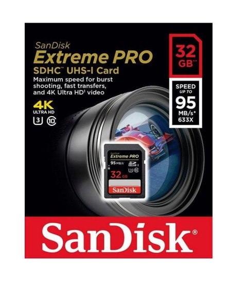 Sandisk Karta pamięci SanDisk Extreme Pro SDHC 32GB 95/90 MB/s V30 UHS-I (UHS 3)